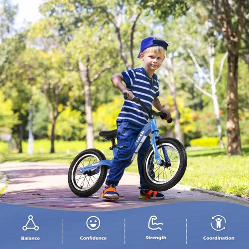 Miniatura 2 de Bicicleta de equilibrio para niños y niñas de 3, 4, 5, 6 años, neumáticos de aire con marco de aleación de magnesio, ligera, sin pedales, bicicleta