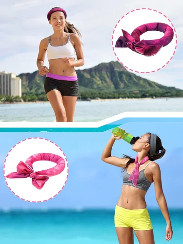 Miniatura 29 de Janmercy 10 unidades de teñido anudado para el cuello, bufandas refrescantes, bandanas de hielo de verano para hombres y mujeres, camping, correr