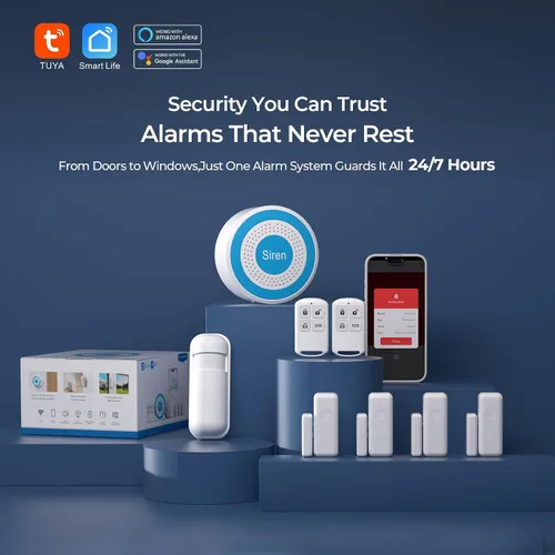 Miniatura 2 de Sistema de alarma para el hogar PGST, sistemas de seguridad para el hogar inteligentes con alertas instantáneas de la aplicación Tuya, kits