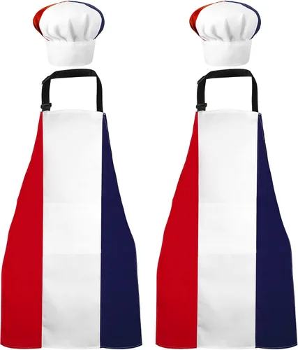 Miniatura 9 de SATINIOR - Delantal italiano y sombrero de chef para mujeres y hombres, disfraz italiano, babero de tela, delantal de bandera de Italia