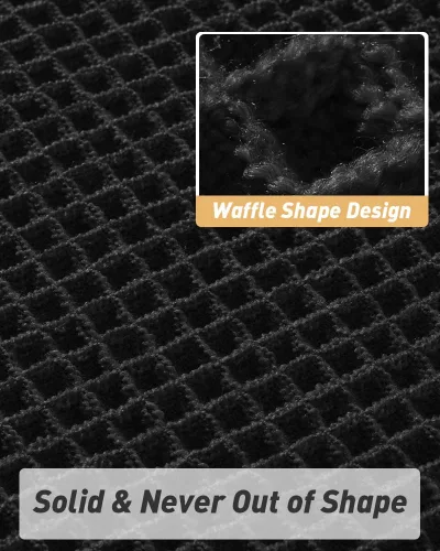 Miniatura 5 de AMOAMI Tapete de baño mejorado con diseño de gofre, súper absorbente, antideslizante, para suelo de baño, lavable a máquina, con borlas, tapetes