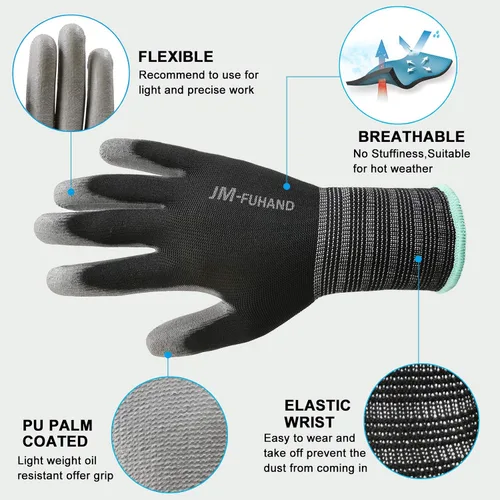 Miniatura 3 de Guantes de trabajo antiestáticos para PC Building, 2 pares, finos y ligeros guantes de trabajo multiusos.