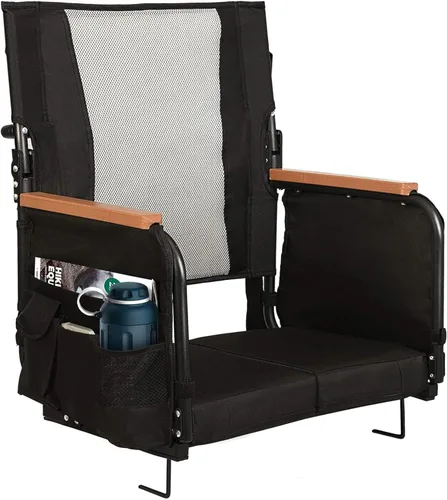 Miniatura 13 de behairity Asientos extra anchos para estadio con soporte para la espalda, sillas de grada con respaldo alto y cojín, asiento de grada plegable