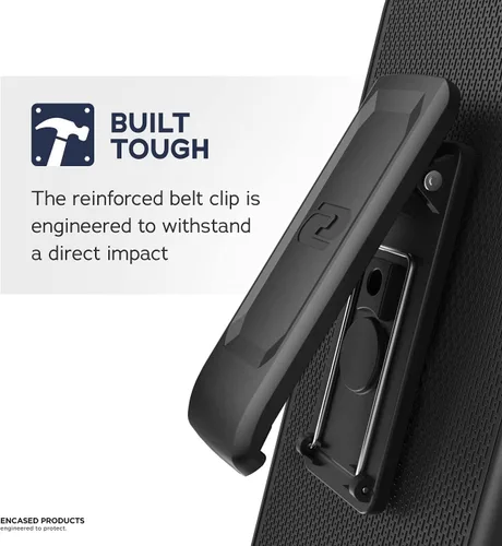 Miniatura 6 de Encased Funda para cinturón diseñada para iPhone 13 PRO MAX funda transparente con clip de funda (funda transparente con soporte para teléfono)