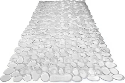 Miniatura 10 de Alfombra antideslizante para bañera y ducha "Pebbles" de 27 x 14 pulgadas, ovalada, no tóxica, segura, limpia, lavable a máquina, agarre y drenaje