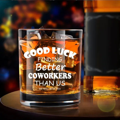 Miniatura 5 de LIGHTEN LIFE Vaso de whisky Good Luck Finding Better Coworkers Than Us de 12 onzas, regalo novedoso para compañero de trabajo en una valiosa caja