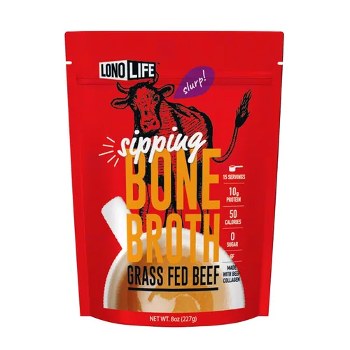 LonoLife - Caldo de hueso de ternera en polvo: 0.35 onzas de proteína, apto para dieta Keto, recipiente a granel de 8 onzas (15 porciones), el
