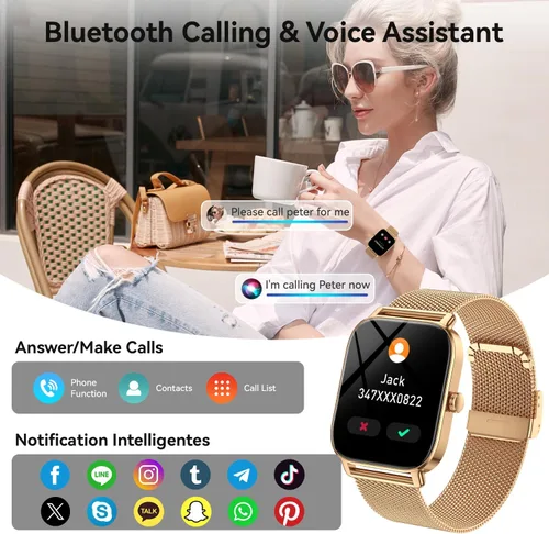 Miniatura 2 de Smart Watch for Women Android/iPhone: Fitness Tracker Smart Watches Rose Gold IP68 Waterproof Bluetooth Calls Answer&Make 1.85" Smartwatch Activity