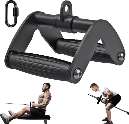 Miniatura 15 de SELEWARE Accesorios de máquinas de cable de barra recta giratoria para gimnasio, barra de tracción barra de presión con mango de goma