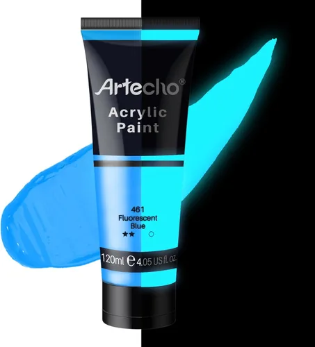 Miniatura 22 de Artecho - Pintura acrílica blanco titanio (120 ml / 4.05 oz), tubos de pintura para manualidades artísticas sobre lienzo, piedra, roca, madera