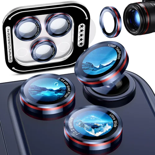 Miniatura 18 de Uyiton para iPhone 17 Pro Max/17 Pro/16 Pro Max/16 Pro/15 Pro Max/15 Pro/14 Pro Max/14 Pro Protector de lente de cámara - Cubierta de cámara