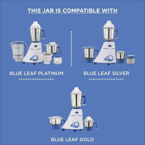 Miniatura 4 de Preethi Grind n' Store Blue Leaf Chutney Tarro de 0.4 litros, plata