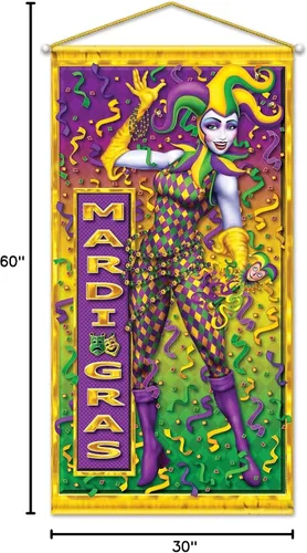 Miniatura 3 de Mardi Gras Puerta/Panel de Pared Accesorio de Fiesta (1 unidad) (1/Pkg)
