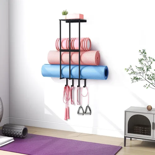 Miniatura 7 de Estante de almacenamiento para sillas de camping para la pared del garaje, estante de almacenamiento para sillas de camping de metal con soporte
