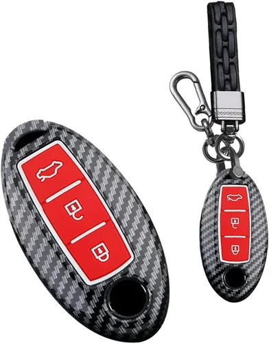 Miniatura 12 de Funda para llavero de 3 botones para Nissan 350Z 370Z Altima Armada CIMA Cube Frontier Fuga GT-R Juke Kicks Lannia Latio Leaf Livina con llavero B