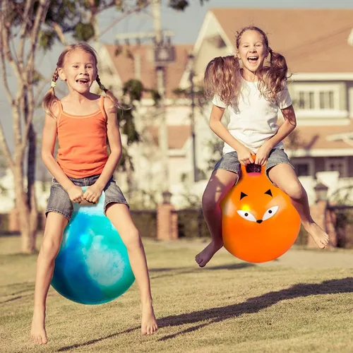 Miniatura 7 de U&C Planet Hoppity - Bola inflable de 18 pulgadas con asa para niños de 3 a 6 años Hoppity Hop Sit and Bounce Jumping Hopping con bomba y caja