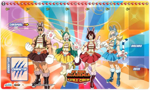 Jasco My Hero Academia - Juego de cartas coleccionables de la serie 3 Wild Wild Pussycats | Tapete de juego de goma de 18 x 24 pulgadas | A partir