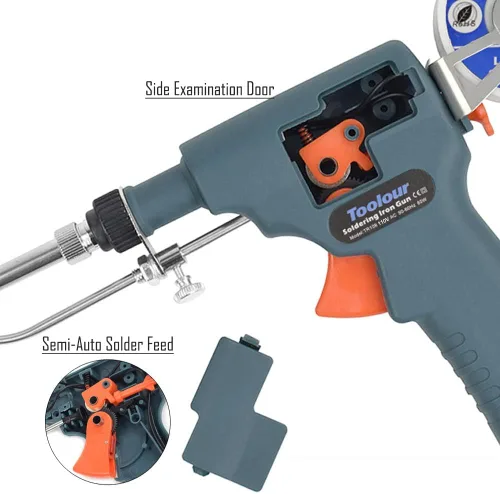 Miniatura 5 de Pistola de soldadura 6 en 1, 60 W, 110 V, temperatura ajustable, pistola de soldadura automática de mano con alambre de soldadura, pinzas
