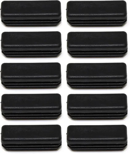 Miniatura 12 de Tapa rectangular negra de plástico de 1/2 x 1-1/2 pulgadas, tapón de acabado, tapa de extremo de tubo de tubo, universal para silla duradera (2)