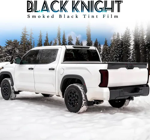 Miniatura 2 de Cubierta de tinte de luz trasera precortada en humo oscuro, vinilo, acabado brillante para Toyota Tundra 2022 2023