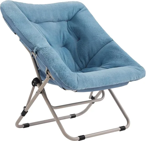 Miniatura 10 de Tiita Silla Cómoda Plegable, Silla de Acento Plegable de Gran Tamaño de Piel Sintética Suave, Silla de Descanso Perezosa para Niños, Adolescentes