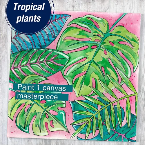 Miniatura 2 de Faber-Castell - Pintura por número Acuarela Bold Floral – Kit de pintura para adultos