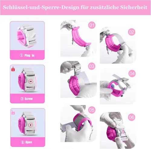 Miniatura 7 de Correa para Niños Pequeños - Enlace de Muñeca Anti-Pérdida para Niños Pequeños - Arnés para Niños Pequeños con Cerradura para Niños, Correa