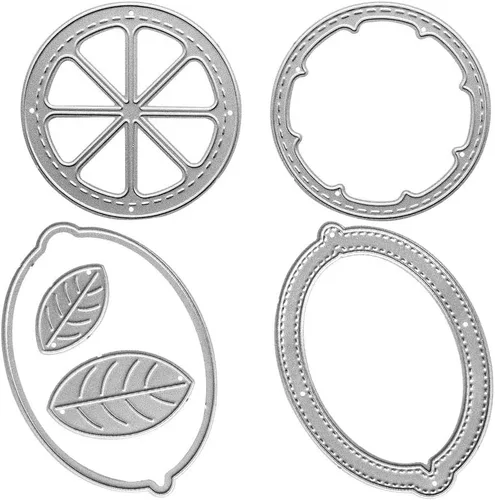Troqueles de anidación de metal para primavera y verano, plantillas de grabado en relieve de limón y naranja, troqueles de corte para hacer