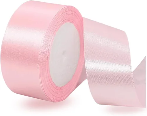 Miniatura 108 de Cinta de satén beige de 1 pulgada x 25 yardas, cinta de tela de color sólido para envoltura de regalos, manualidades, fabricación de lazos