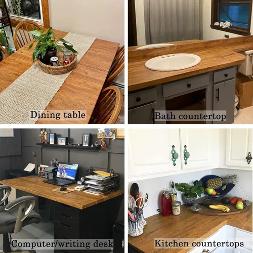 Miniatura 2 de EeeComing Papel tapiz de madera de 118" x 17.7" pulgadas, papel de contacto despegar y pegar, madera marrón, papel tapiz autoadhesivo de madera