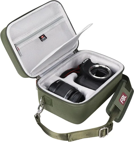 Miniatura 12 de FBLFOBELI Estuche de almacenamiento de viaje EVA para Canon EOS Rebel T7 / T8i / T5 / R50 / R100 Cámara DSLR con lente de 18-55mm, Bolsa de Rosa