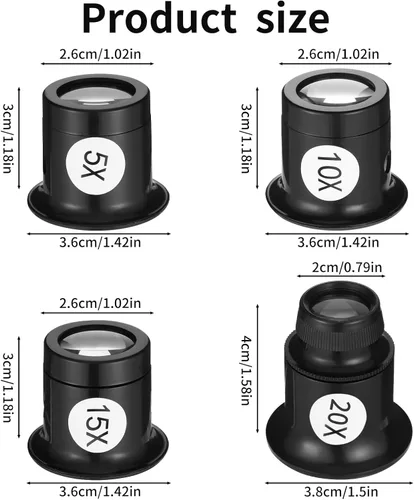 Miniatura 2 de Lupa monocular portátil, lupa de mano, cúpula óptica, lupa para ojos, lupa para joyas, monedas, circuito óptico textil, 4