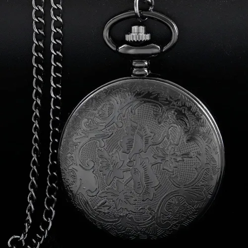 Miniatura 6 de Alwesam Engraved Pattern Design Quartz Pocket Watch RomanArabic Numerals for Birthdays Xmas Best Gifts