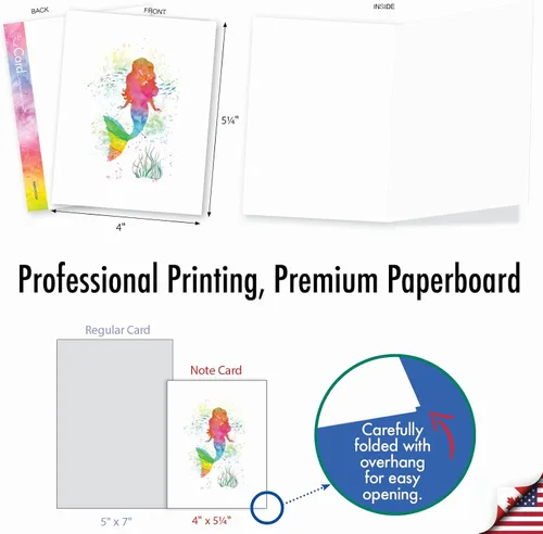 Miniatura 6 de The Best Card Company Juego de caja de tarjetas de felicitación en blanco de acuarela surtidas - Incluye 10 tarjetas + sobres, 10 diseños únicos