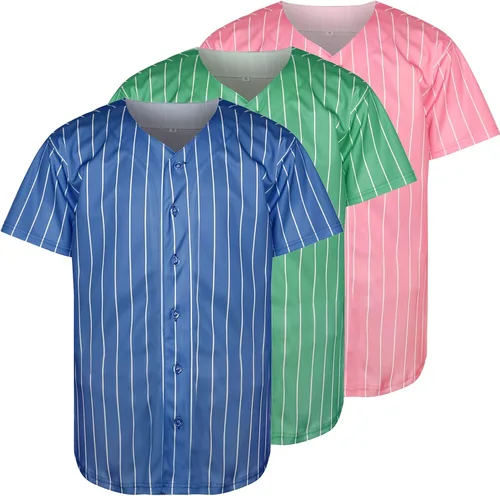 Miniatura 12 de Phoneutrix Camisetas Jersey de Béisbol Hip Hop Hipster Lisas en Blanco con Botones Uniformes Deportivos para Hombres y Mujeres Jersey
