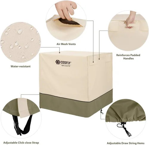 Miniatura 3 de COSFLY - Funda para Aire Acondicionado para Unidades Externas - Cubierta de AC Duradera, Tela Resistente al Agua, Diseño a Prueba de Viento