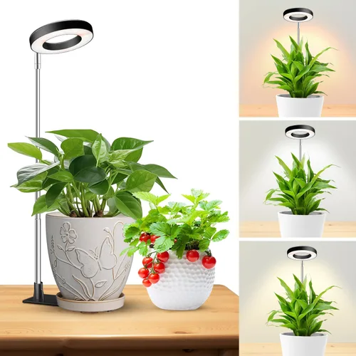 Miniatura 15 de Kullinss - Luz de crecimiento, 48 luces LED de espectro completo para plantas de cultivo en interiores con base desmontable, temporizador de Grano