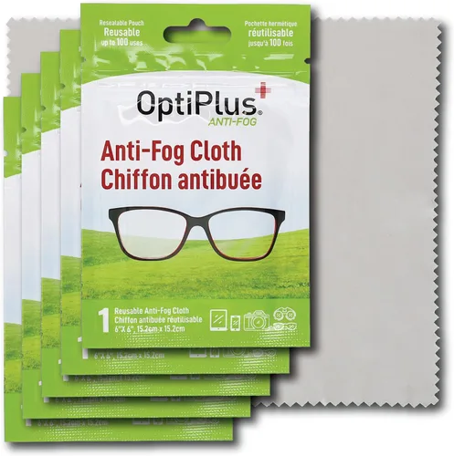 Miniatura 7 de OptiPlus Paño antivaho para lentes, gafas y escudos, tratamiento antivaho reutilizable de primera calidad, 1 paño para 100 usos, antivaho para todas