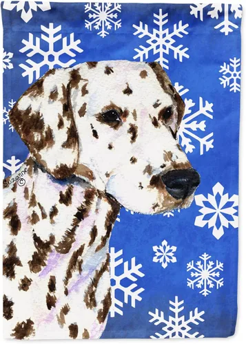 Miniatura 47 de Caroline's Treasures SC9374GF Bulldog English Snow flakes Holiday Garden Flag Buzón Bandera decorativa para patio exterior, patio, obras de arte