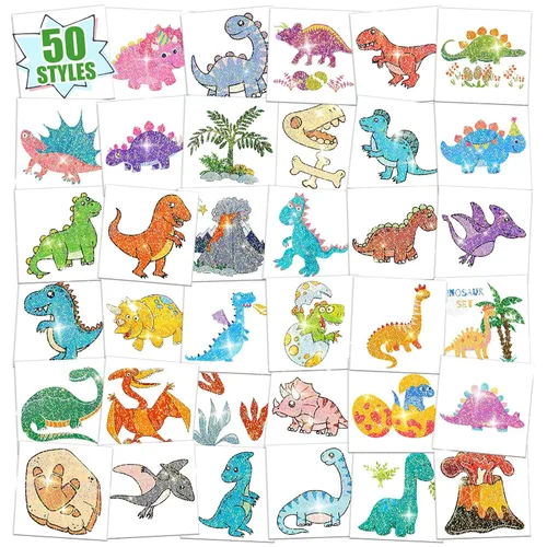 Miniatura 7 de Partywind Tatuajes temporales con purpurina para niños y niñas, suministros de fiesta de cumpleaños, decoraciones de recuerdos, bolsas de regalos