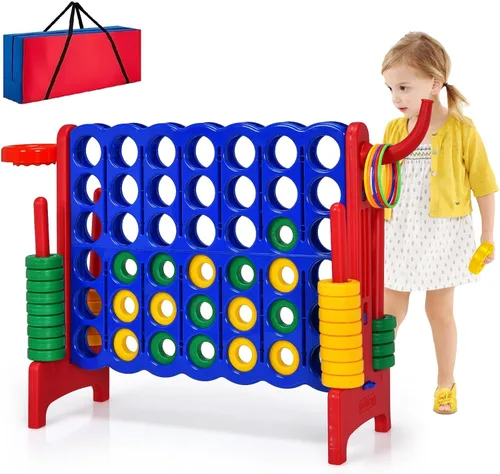 Miniatura 13 de AKUSTIK Juego de conexión gigante al aire libre, 4 en una fila, Jumbo 4 para marcar juego de conexión para niños y adultos, fiesta familiar, patio