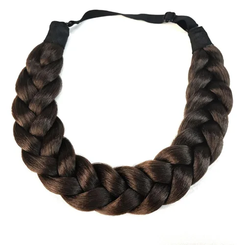 Miniatura 11 de Diadema trenzada de 3 hebras de pelo sintético trenzado grueso grueso grueso elástico diadema ropa señoras belleza