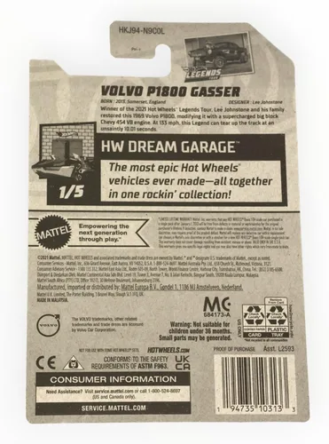 Miniatura 2 de Hot Wheels Volvo P1800 Gasser, HW Dream Garage 1/5 [rojo] 1/250