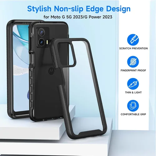 Miniatura 4 de seacosmo Funda diseñada para Motorola Moto G 5G (2023)/Power 5G (2023), con protector de pantalla integrado, protección de cuerpo completo a prueba
