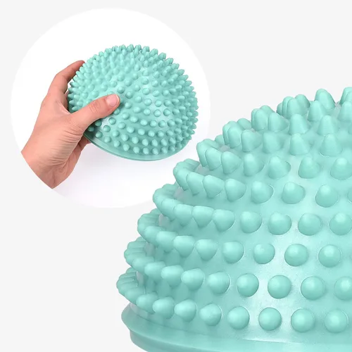 Miniatura 6 de Navaris 2 cápsulas de equilibrio Hedgehog – Juego de 2 cúpulas de fitness puntiagudas para deportes, masaje de pies, entrenamiento de estabilidad