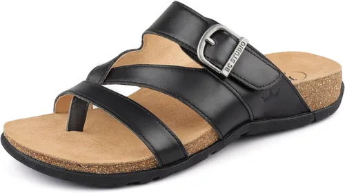 BCSTUDIO Women's Orthopedic Flip Flop Sandals with Arch Support Comfortable Orthotic Summer Walking Casual Dressy Leather Flat Sandals for Women