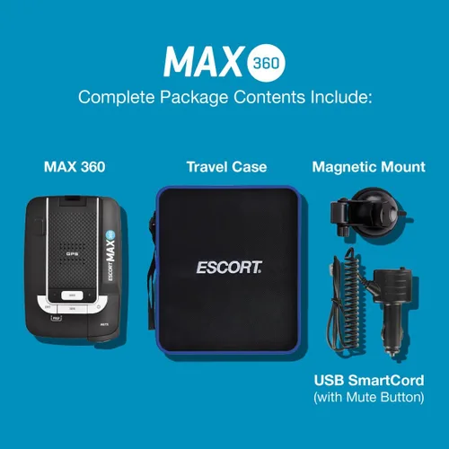 Miniatura 7 de Detector de radar láser Escort MAX 360 - GPS, alertas direccionales, antena dual delantera y trasera, conectividad Bluetooth, alertas de voz