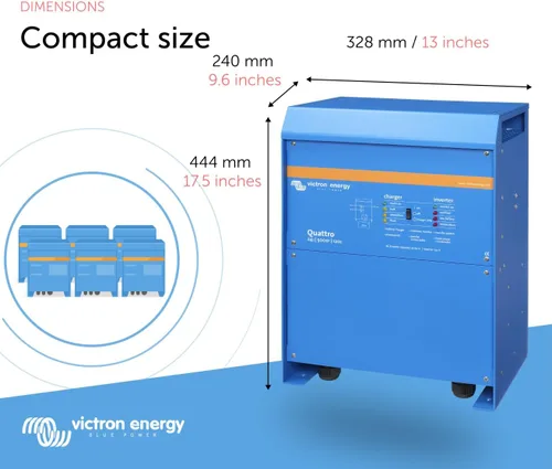 Miniatura 3 de Victron Energy Quattro - Inversor de onda sinusoidal pura de 5000 VA de 24 voltios y cargador de batería de 120 amperios