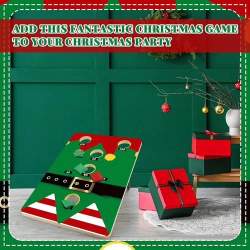 Miniatura 3 de Hiboom 24 x 17 pulgadas grande de Navidad con 6 bolsas, puf de Navidad, recuerdo de fiesta, actividades al aire libre, playa, patio, suministros