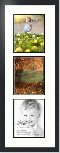 Miniatura 126 de ArtToFrames Marco de fotos tipo collage con estera doble con 3 aberturas de 5x7 y marco negro satinado Uva